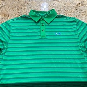 Under Armour Green Striped Polo Shirt